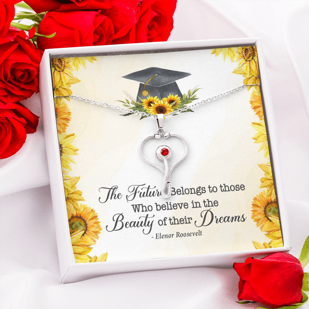 The Future Belongs To Those Who Believe Senior Graduation Stethoscope Necklace The Future Belongs To Those Who Believe Senior Graduation Stethoscope Necklace