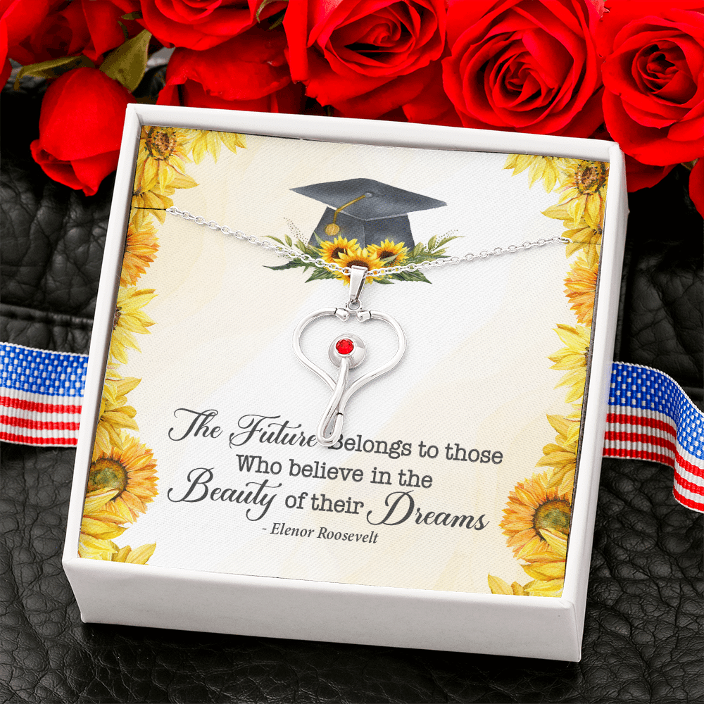 The Future Belongs To Those Who Believe Senior Graduation Stethoscope Necklace The Future Belongs To Those Who Believe Senior Graduation Stethoscope Necklace