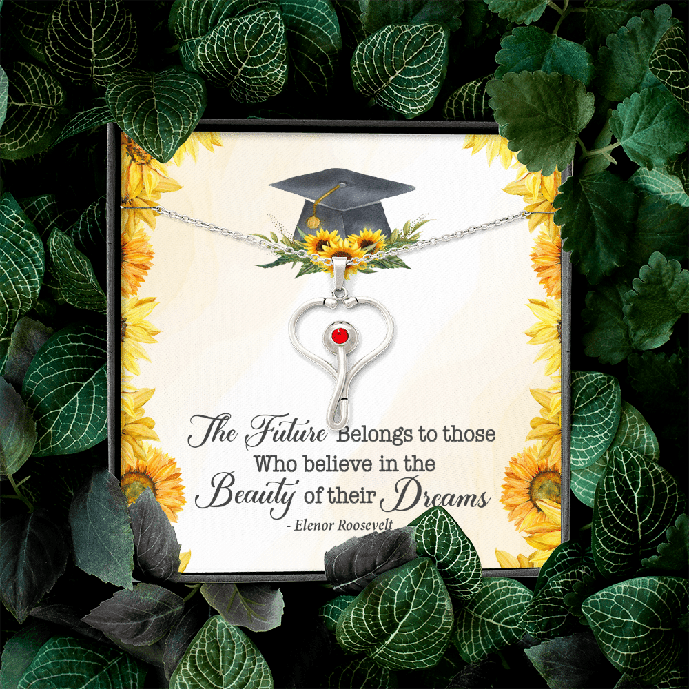 The Future Belongs To Those Who Believe Senior Graduation Stethoscope Necklace The Future Belongs To Those Who Believe Senior Graduation Stethoscope Necklace