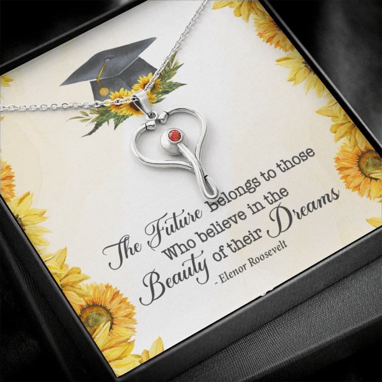 The Future Belongs To Those Who Believe Senior Graduation Stethoscope Necklace
