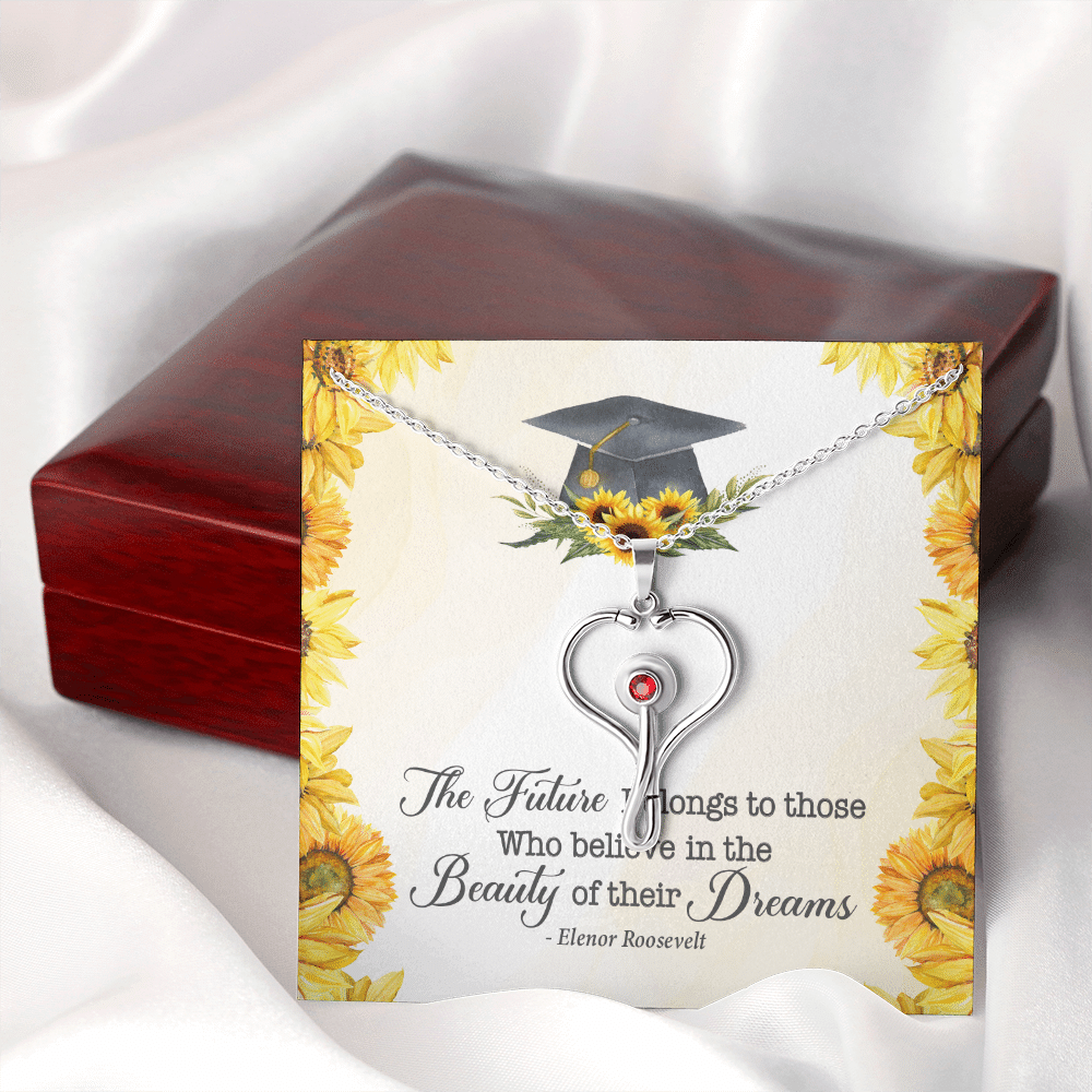 The Future Belongs To Those Who Believe Senior Graduation Stethoscope Necklace The Future Belongs To Those Who Believe Senior Graduation Stethoscope Necklace