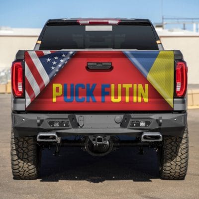 Alternative view of Puck Futin Funny Volodymyr Zelensky Russia Ukraine Truck Tailgate Decal Sticker Wrap - Vinyl Graphic Decal Bumper Sticker