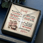 Personalized To My Husband Never Forget That I Love You Artisan Crafted Cross Necklace - Husband Gifts From Wife Personalized To My Husband Never Forget That I Love You Artisan Crafted Cross Necklace - Husband Gifts From Wife