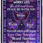 6. Faith Hope Love (9), White, Cozy Plush Fleece Blanket - 30x40