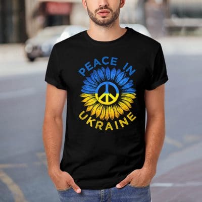 Alternative view of Peace In Ukraine Sunflower T-Shirt Stand With Ukraine Anti War Tee