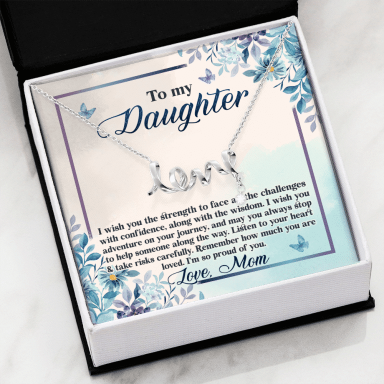 To My Daughter Remember how Much You Are Loved Scripted Love Necklace