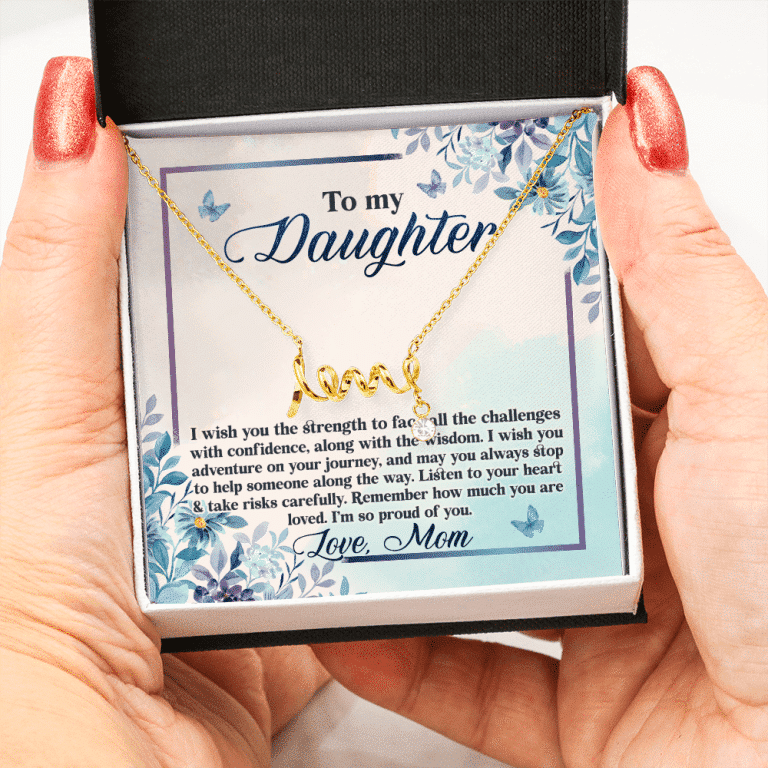 To My Daughter Remember how Much You Are Loved Scripted Love Necklace