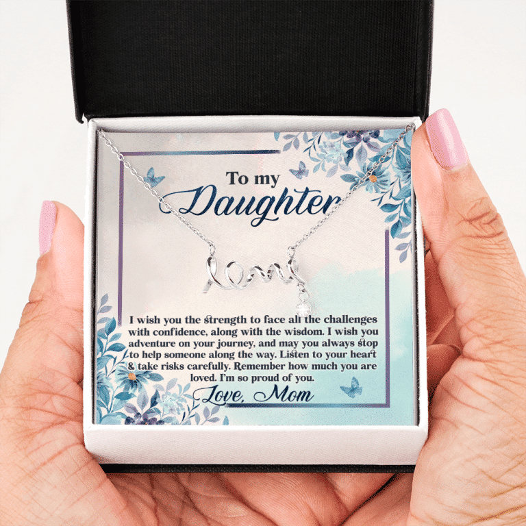 To My Daughter Remember how Much You Are Loved Scripted Love Necklace