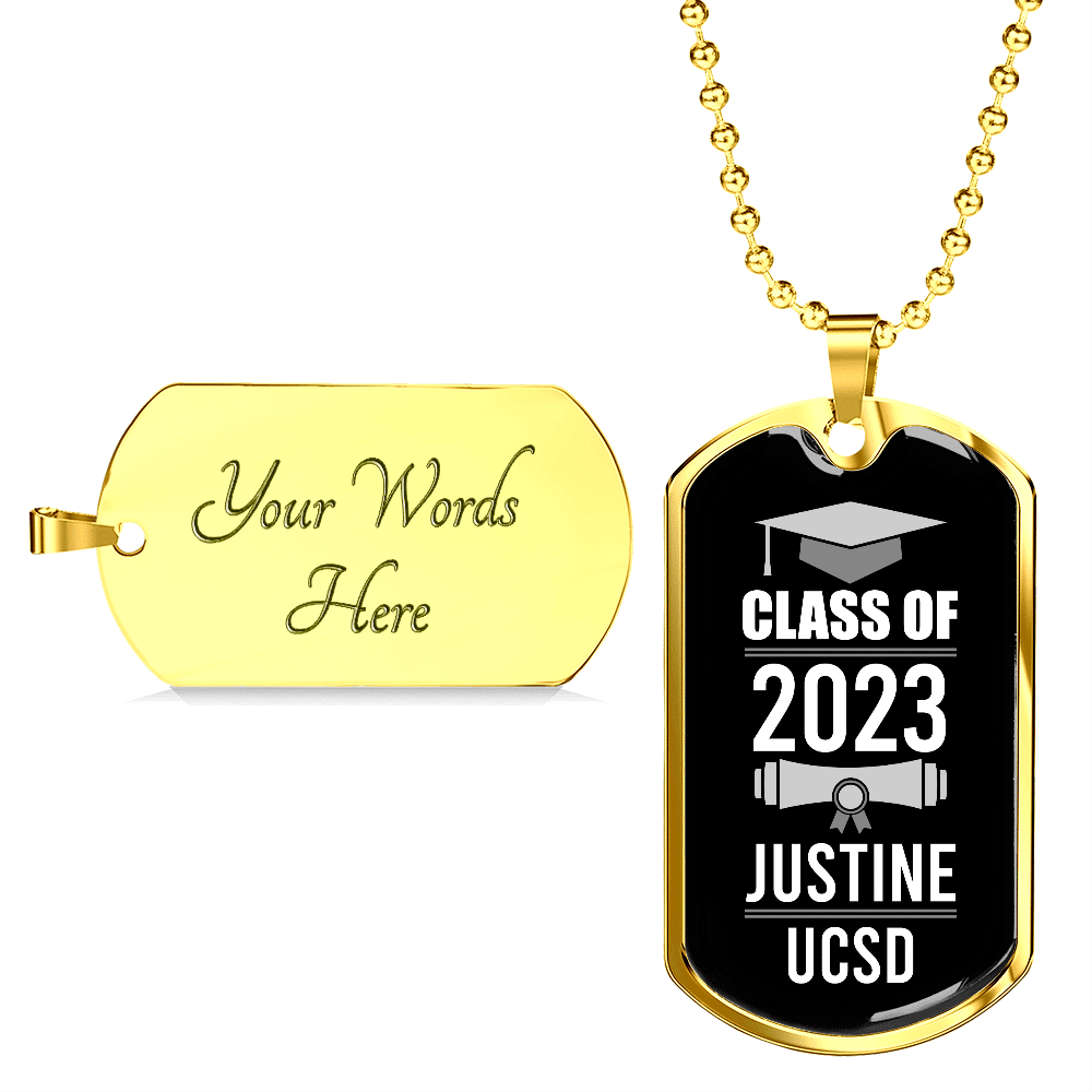 Personalized Year Graduation Class Of Dog Tag Pendant Necklace - Graduation Gifts Personalized Year Graduation Class Of Dog Tag Pendant Necklace - Graduation Gifts