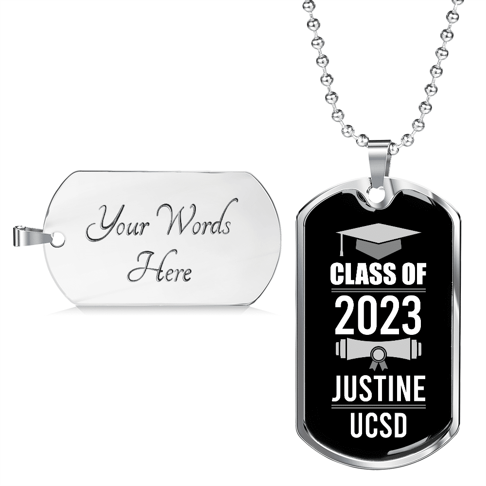 Personalized Year Graduation Class Of Dog Tag Pendant Necklace - Graduation Gifts Personalized Year Graduation Class Of Dog Tag Pendant Necklace - Graduation Gifts