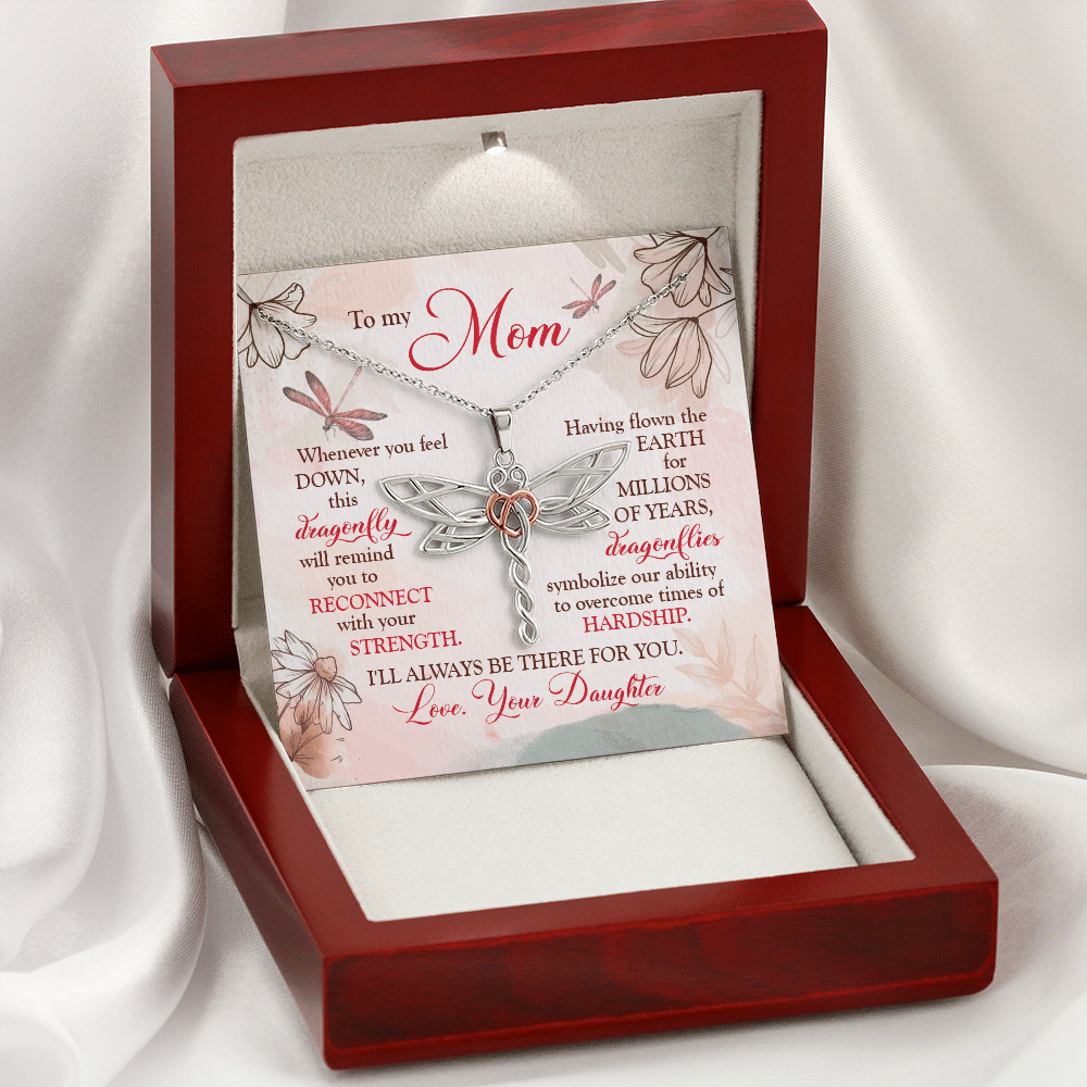 Daughter To My Mom Whenever You Feel Down This Dragonfly Will Remind You Dragonfly Necklace Mothers Day Gifts Necklaces