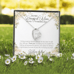 To My Beautiful Mom On My Wedding Day Forever Heart Pendant Necklace - Wedding Gift For Mom From Bride