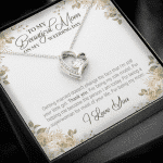 To My Beautiful Mom On My Wedding Day Forever Heart Pendant Necklace - Wedding Gift For Mom From Bride