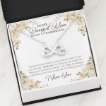 To My Beautiful Mom On My Wedding Day Infinity Heart Pendant Necklace - Wedding Gift For Mom From Bride