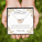 To My Beautiful Mom On My Wedding Day Interlocking Hearts Pendant Necklace - Wedding Gift For Mom From Bride