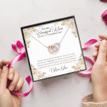 To My Beautiful Mom On My Wedding Day Interlocking Hearts Pendant Necklace - Wedding Gift For Mom From Bride