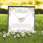 To My Beautiful Mom On My Wedding Day Interlocking Hearts Pendant Necklace - Wedding Gift For Mom From Bride