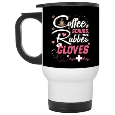 14 oz. White Travel Mug