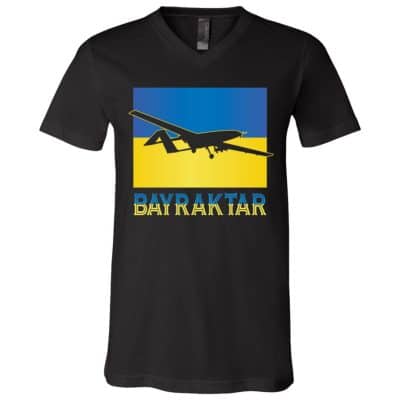 ukrana 1, Black, V-Neck T-Shirt
