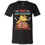 fight 2, Black, V-Neck T-Shirt