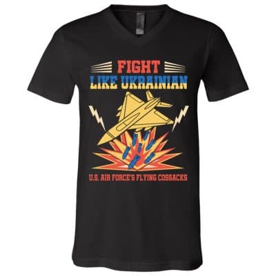 fight 2, Black, V-Neck T-Shirt