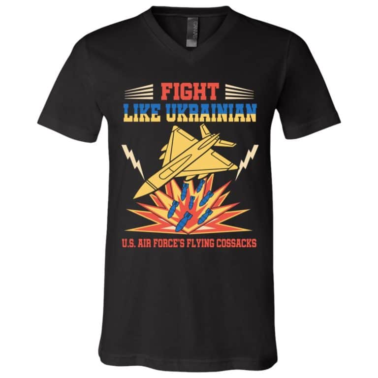 fight 2, Black, V-Neck T-Shirt