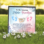 Baby Bump To My Amazing Future Grandma I Am On The Way Interlocking Hearts Pendant Necklace
