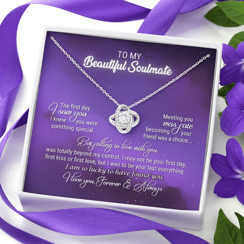 To My Soulmate I Love You Forever and Always Love Knot Necklace To My Soulmate I Love You Forever and Always Love Knot Necklace