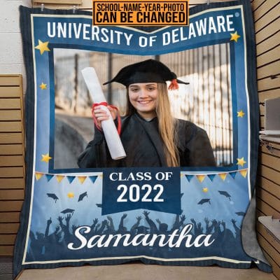 Personalized Photo Class Of 2023 Graduation Senior Fleece Blanket - Sherpa Blanket - Custom Graduation Gifts
