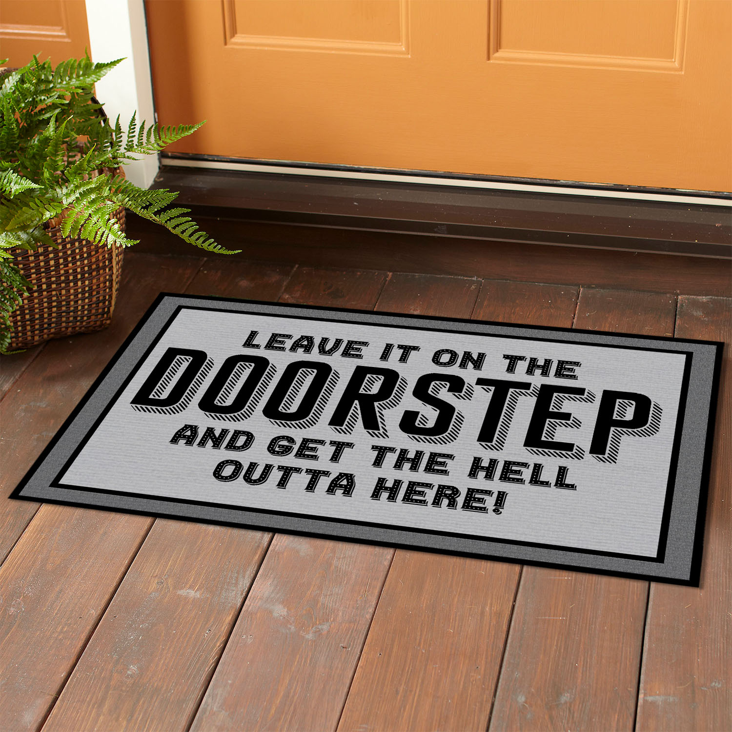 Alternative view of Leave It on the Doorstep and Get Out Funny Introvert Entrance Indoor Outdoor Decorative Doormat