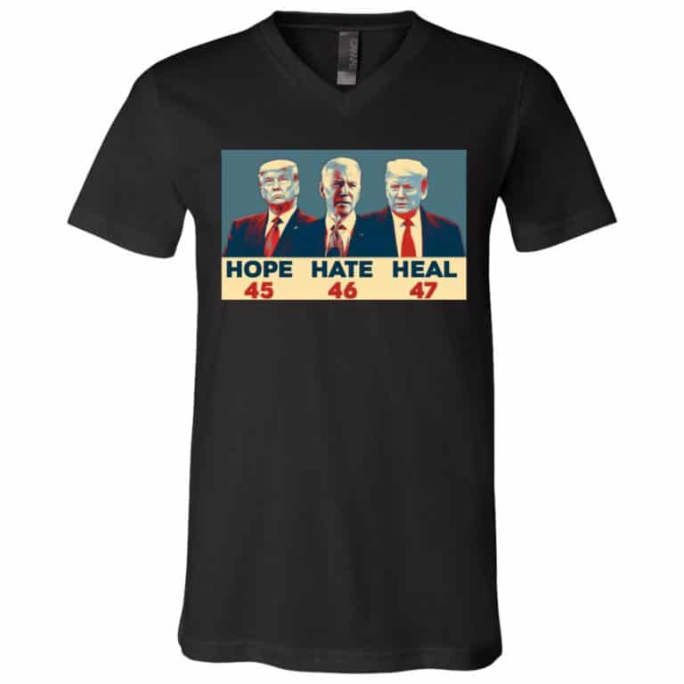 3Th. Hope hate heal(6), Black, V-Neck T-Shirt