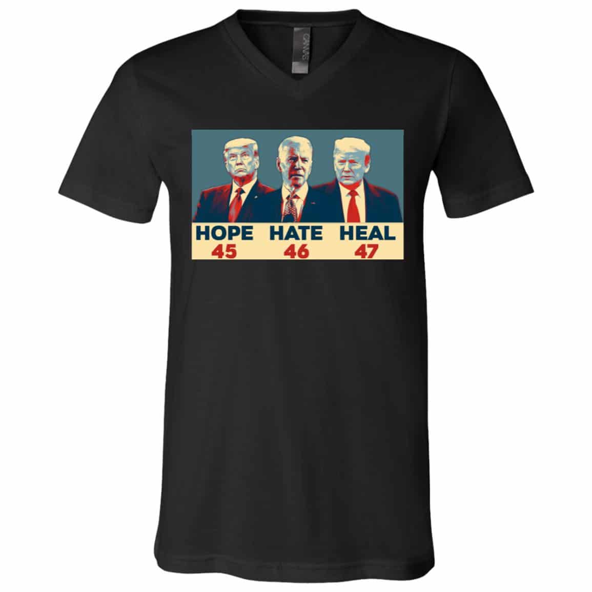 3Th. Hope hate heal(6), Black, V-Neck T-Shirt