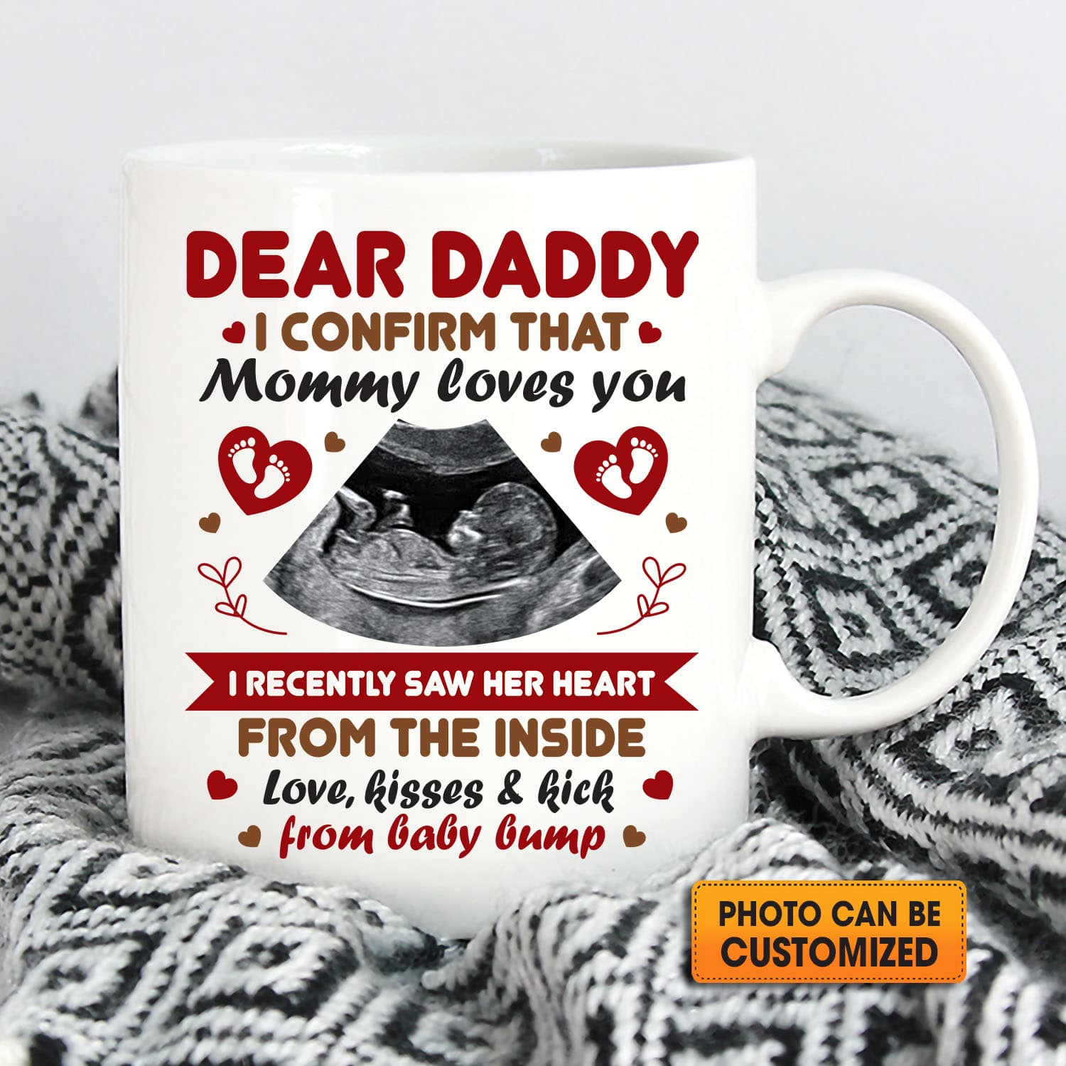 Personalized Photo Dear Daddy I Confirm That Mommy Loves You Dad Coffee Mug - Water Bottle - New Dad Gift