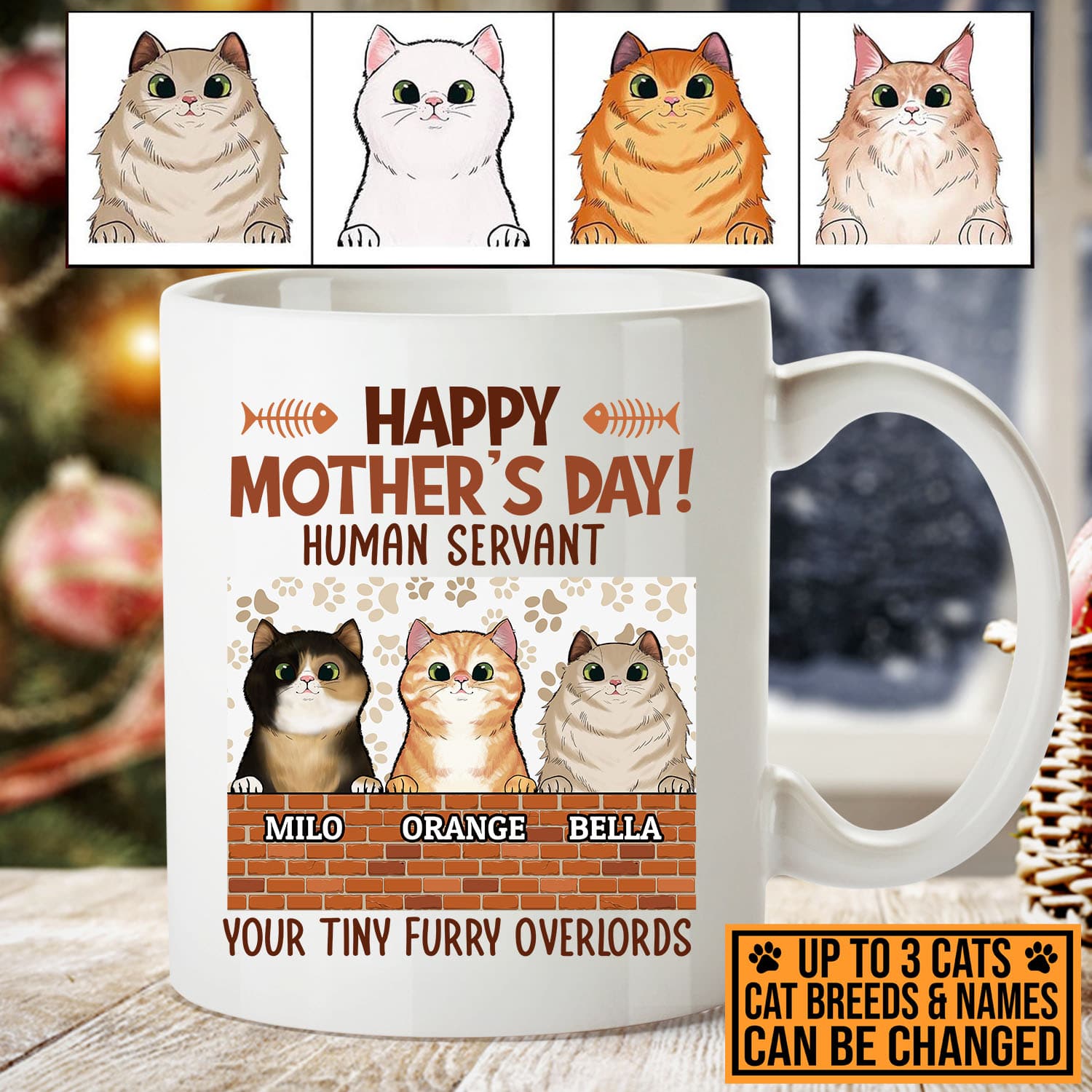 3VT. Cat Mother's Day Human Servant mug mk4