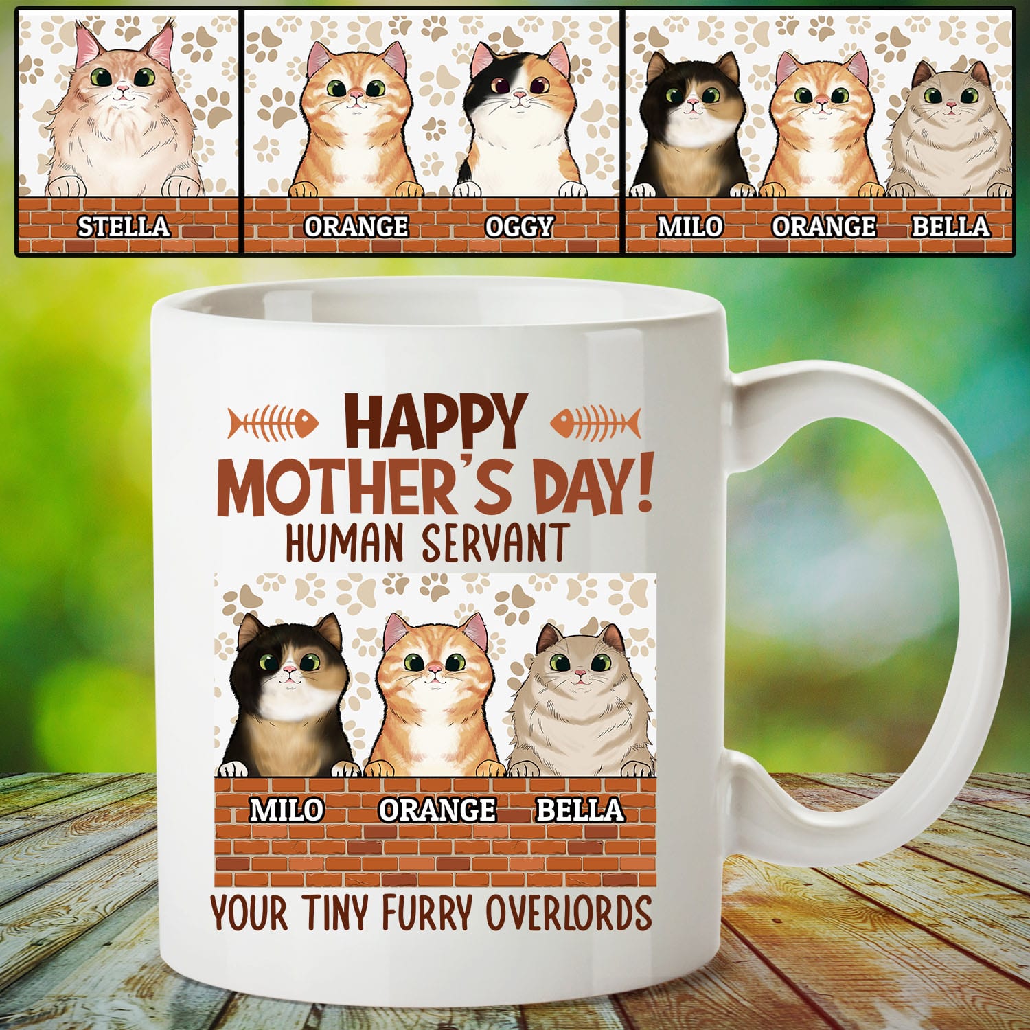 3VT. Cat Mother's Day Human Servant mug mk7