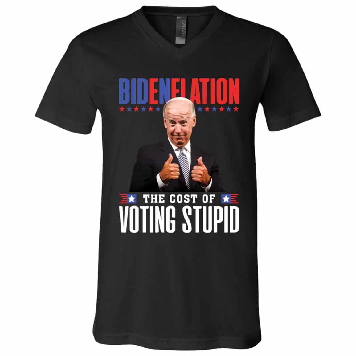 vote 1, Black, V-Neck T-Shirt