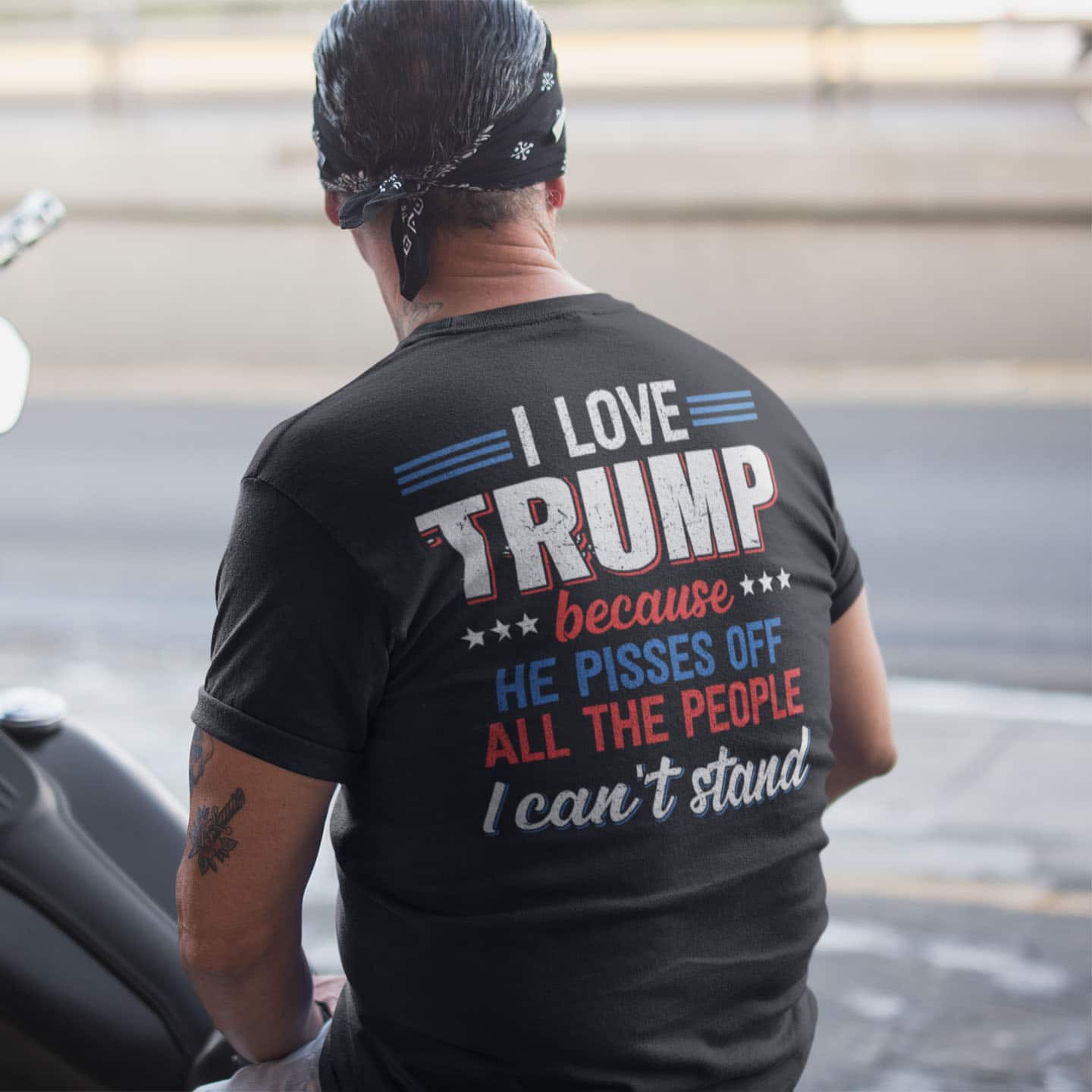 2VT. I Love Trump Because Back shirt mk2