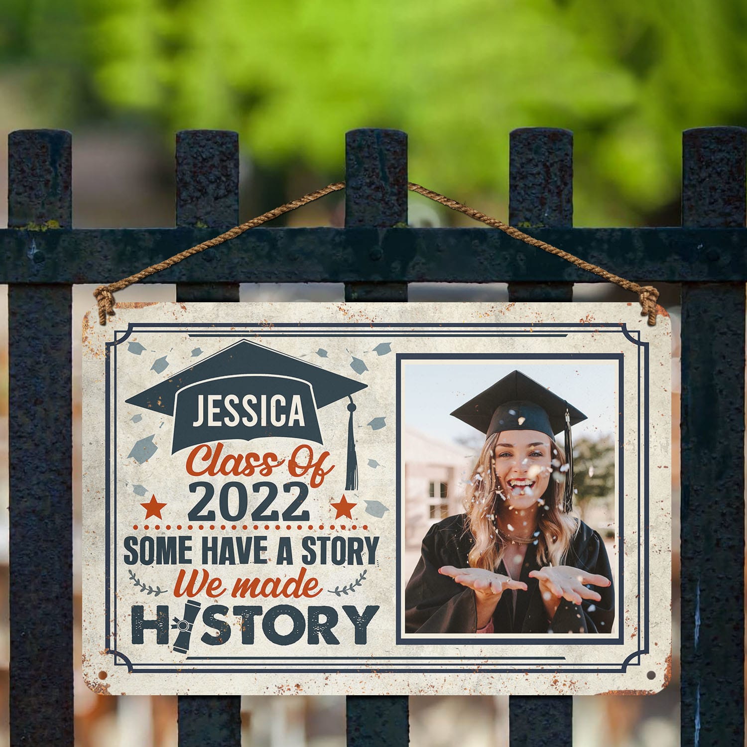 6VT. Some Have A Story Sign (Sample Design 1) Metal Sign Mockup 3