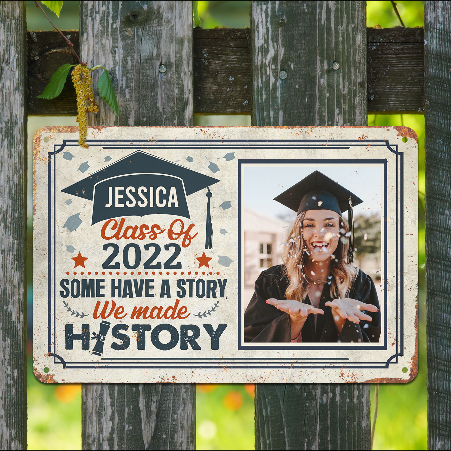 6VT. Some Have A Story Sign (Sample Design 1) Metal Sign Mockup 9