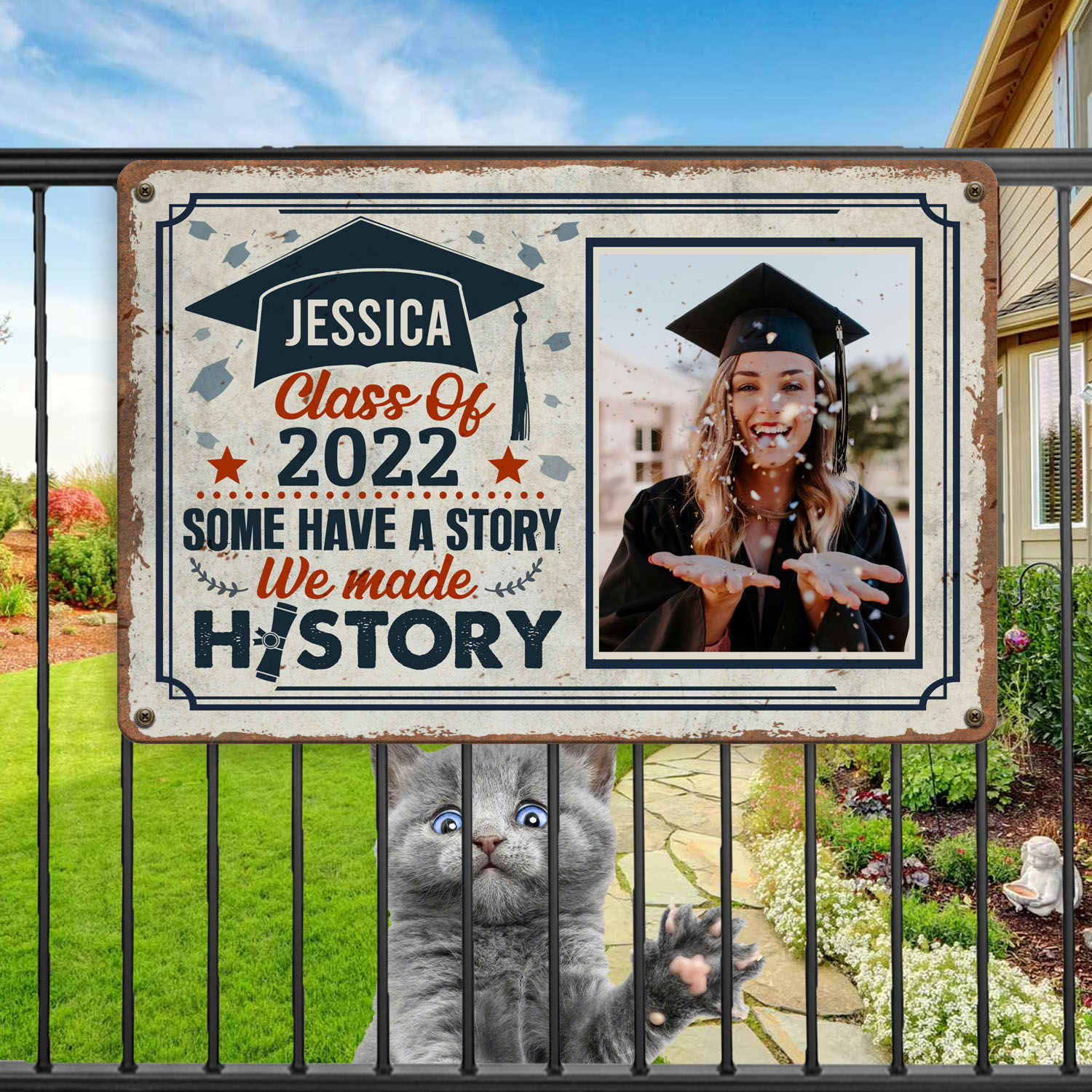 6VT. Some Have A Story Sign (Sample Design 1) Metal Sign Mockup 11