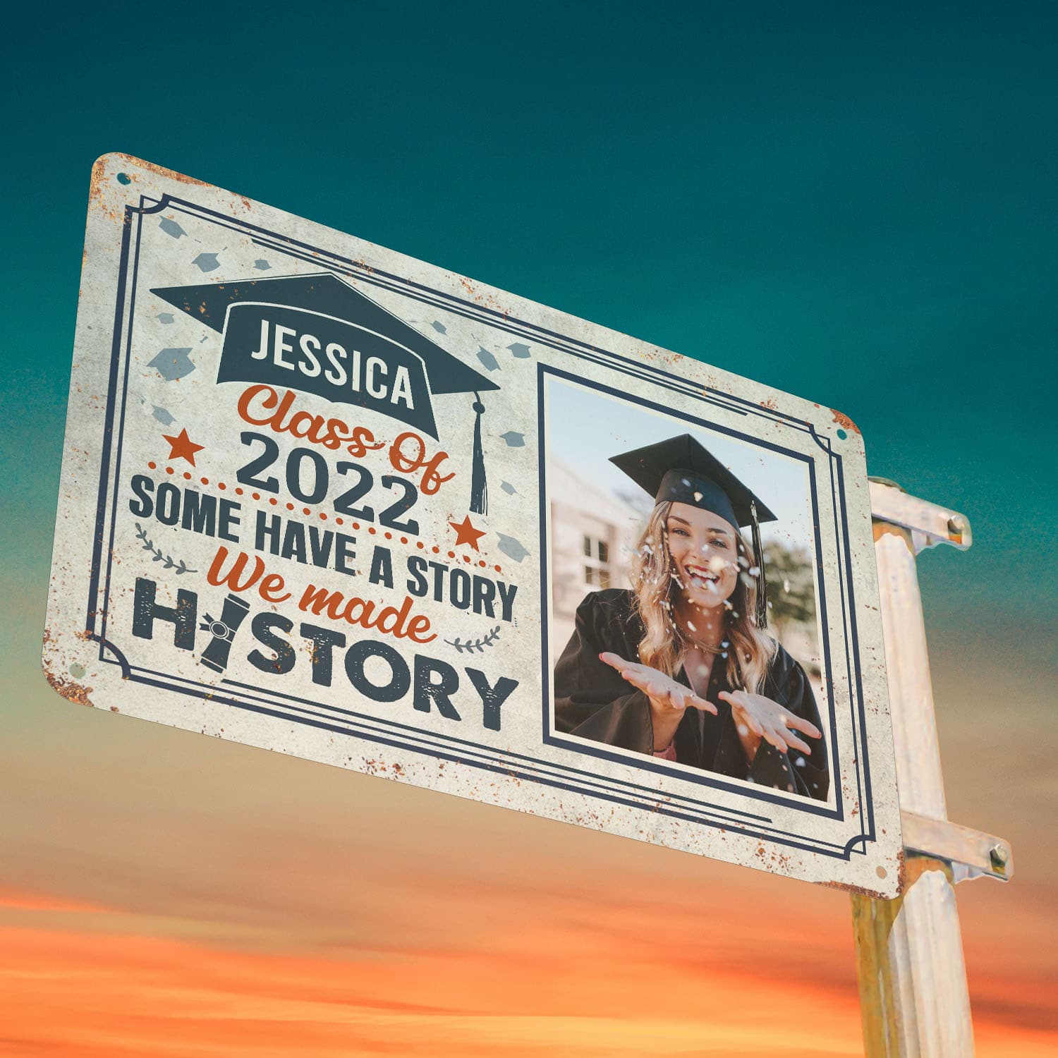 6VT. Some Have A Story Sign (Sample Design 1) Metal Sign Mockup 13