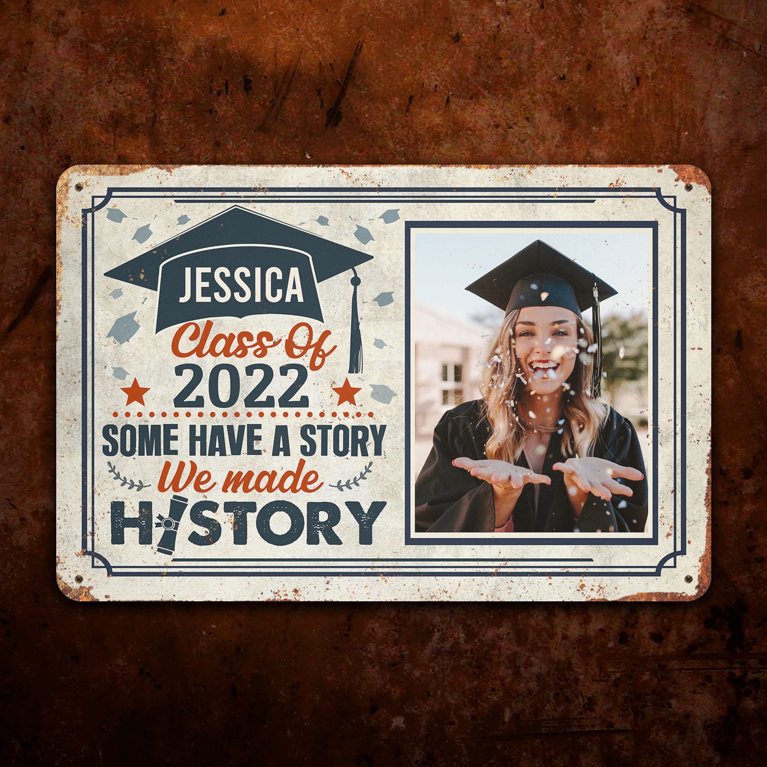 6VT. Some Have A Story Sign (Sample Design 1) Metal Sign Mockup 14