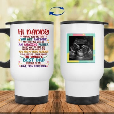 14 oz. White Travel Mug