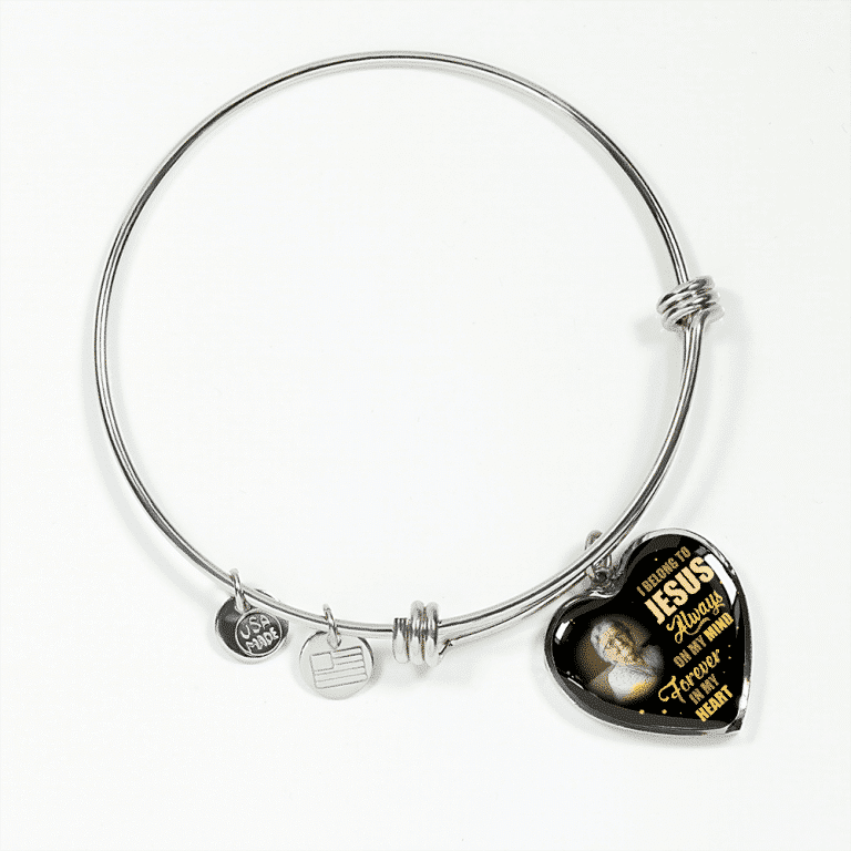 I Belong To Jesus Always On My Minds Forever In My Heart Heart Necklace - Bangle - Birthday Gift Jewelry