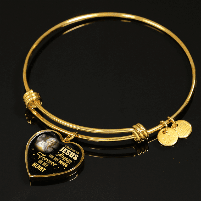 I Belong To Jesus Always On My Minds Forever In My Heart Heart Necklace - Bangle - Birthday Gift Jewelry