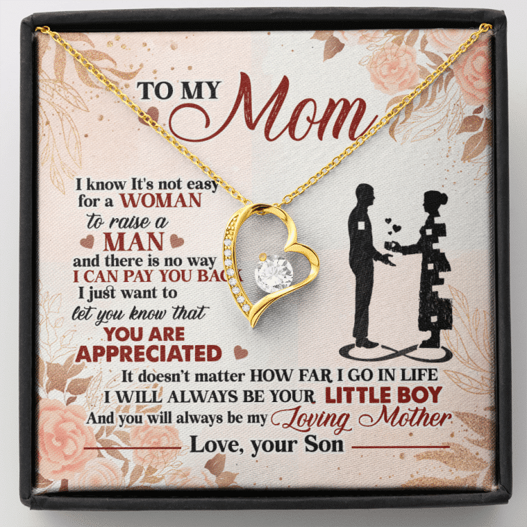 Mother and Son Necklace, Mom Appreciation Present, Boy Mom Gift