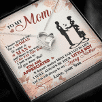 Son To My Mom I Know It's Not Easy For A Woman To Raise A Man Mother's Day Forever Love Heart Necklace Gifts
