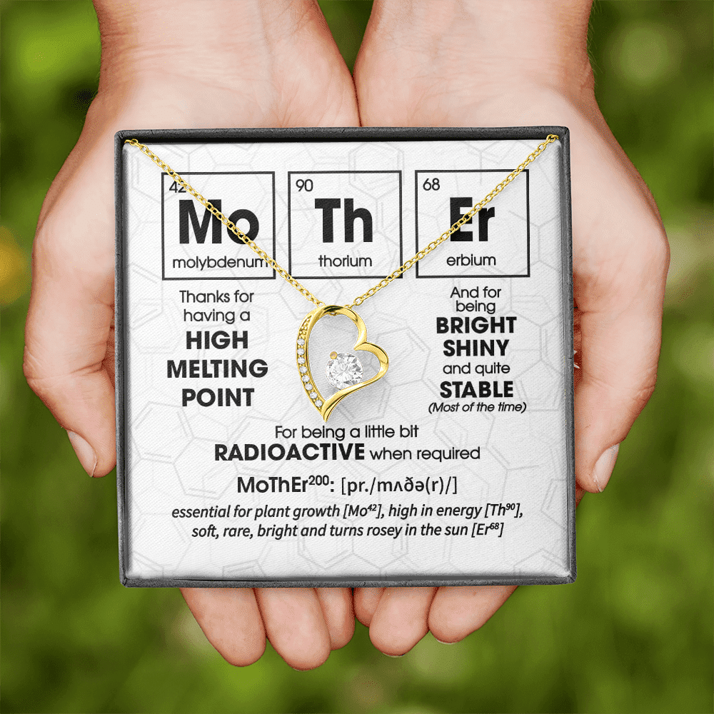 Mother Periodic Table Of Elements Funny Mom Mother's Day Forever Love Heart Pendant Necklace