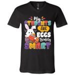student 1, Black, V-Neck T-Shirt