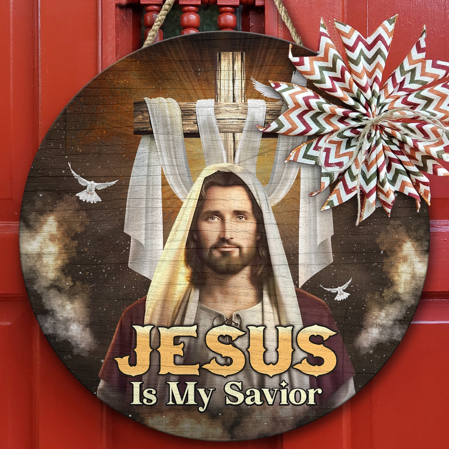 1. Jesus Is My Savior Door Sign (3) Door Sign Mockup 10